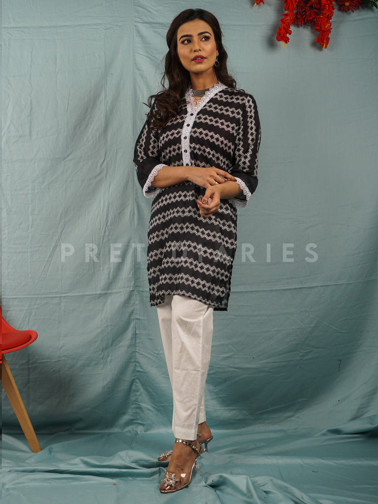 Black Lawn Printed 2 pc - 54607