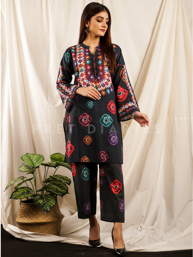 Black Digital Printed 2 pc - 54701