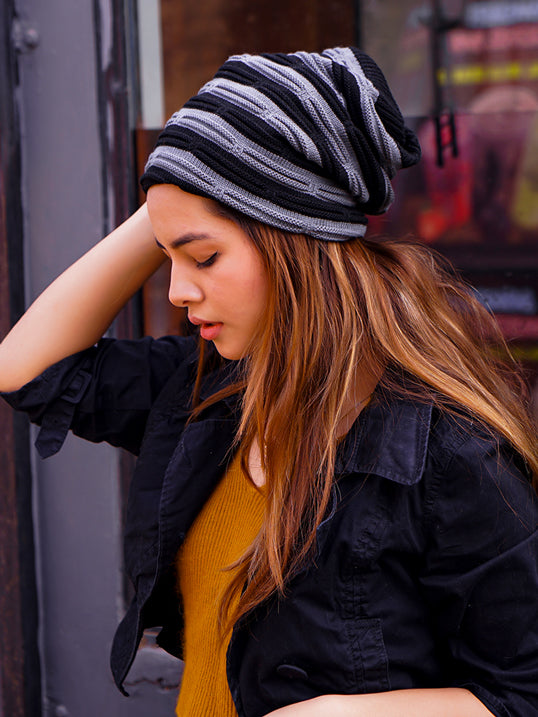 Warm Chunky Soft Stretch Cable Knit Beanie