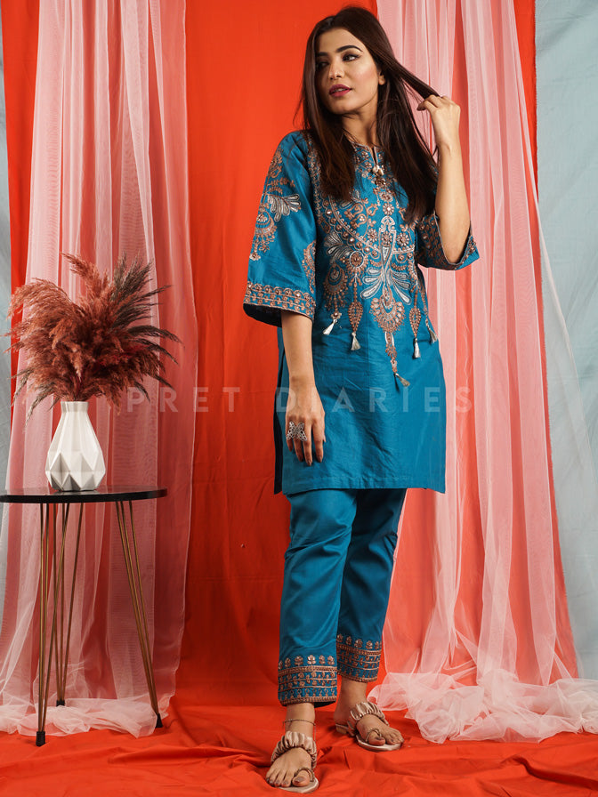 Blue Embroidered 2 pc - 54290