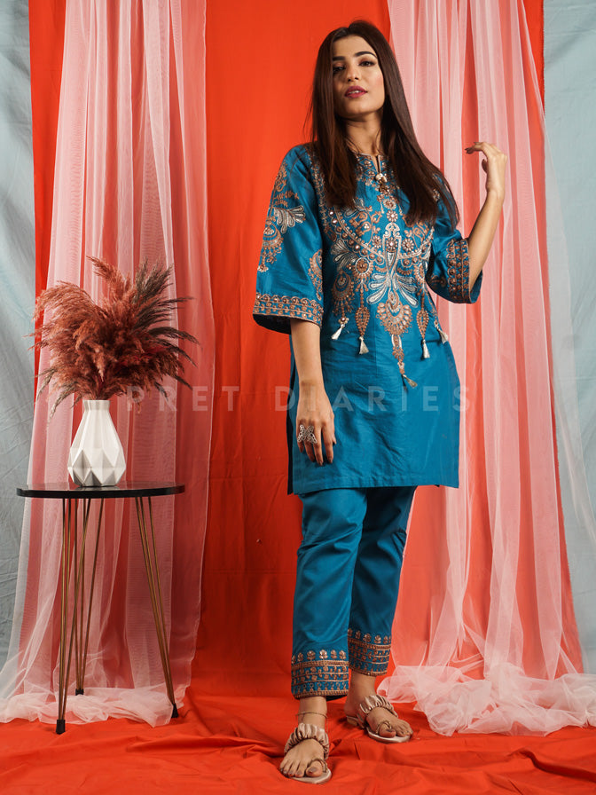 Blue Embroidered 2 pc - 54290