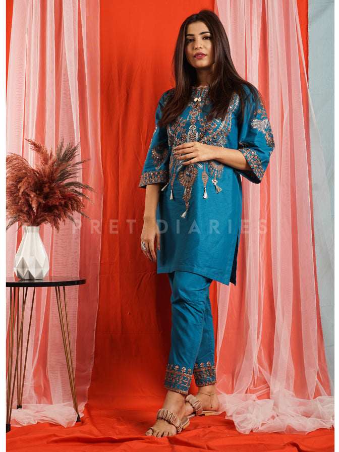Blue Embroidered 2 pc - 54290