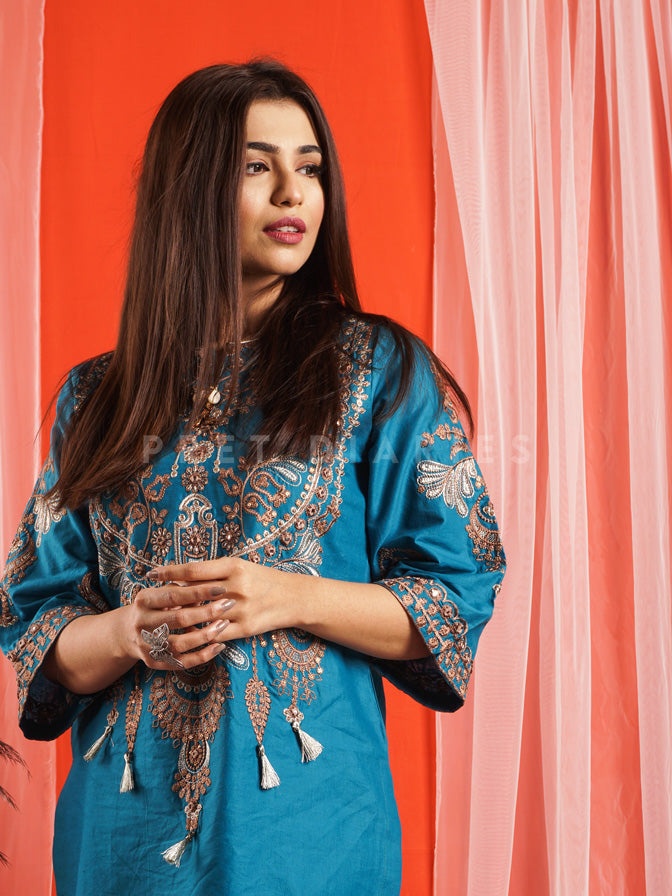 Blue Embroidered 2 pc - 54290