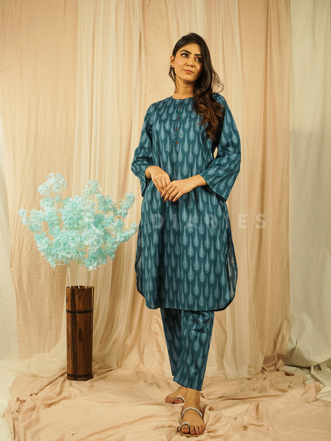 Blue Lawn Printed 2 pc - 54636