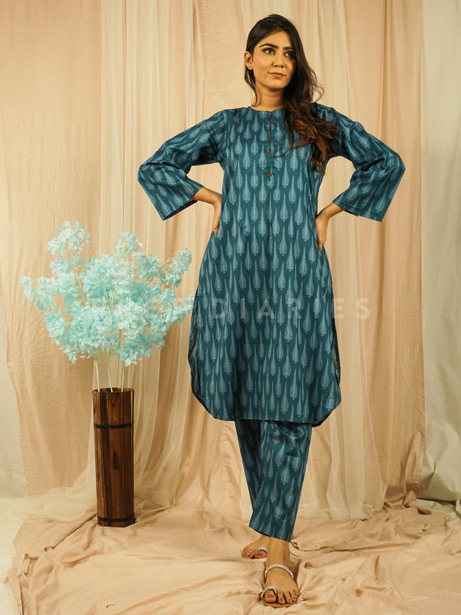 Blue Lawn Printed 2 pc - 54636