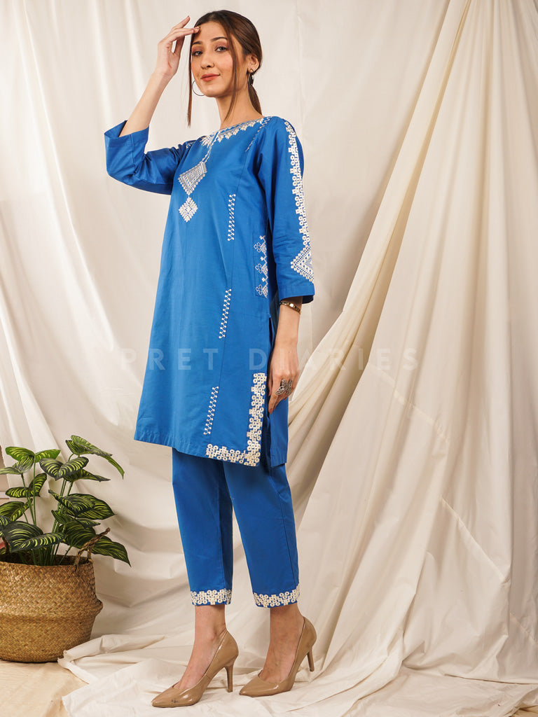 Blue Embroidered 2 pc - 54514