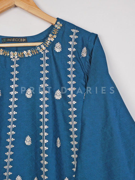 Blue Embroidered Frock - 54447