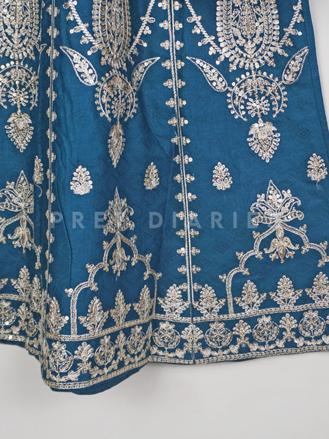 Blue Embroidered Frock - 54447