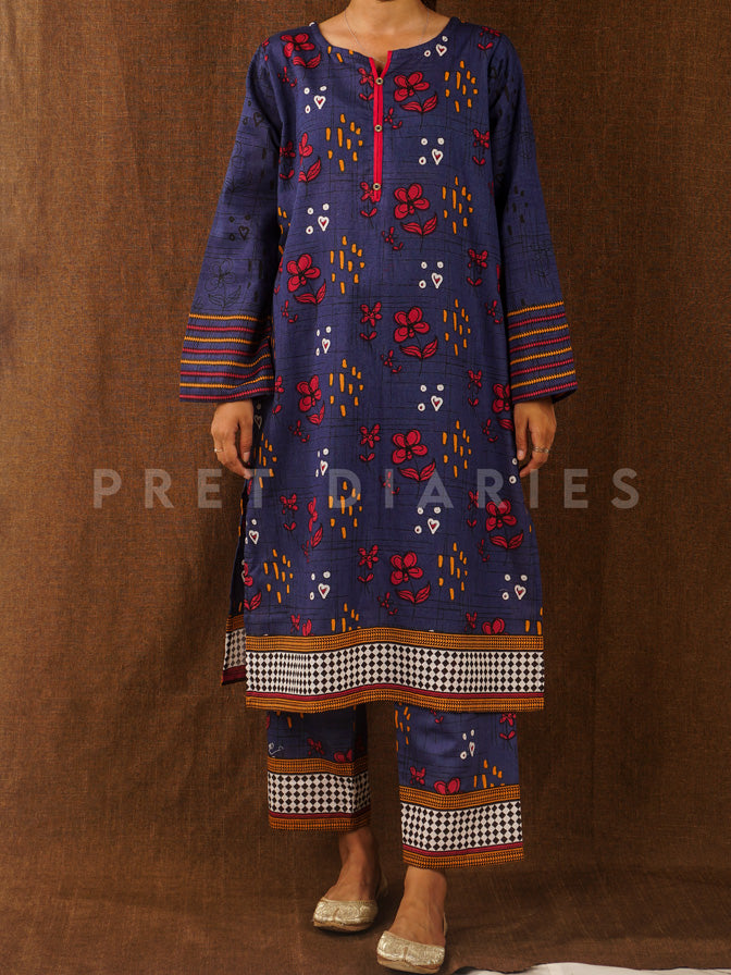 Blue Khaddar 2 pc - 54765