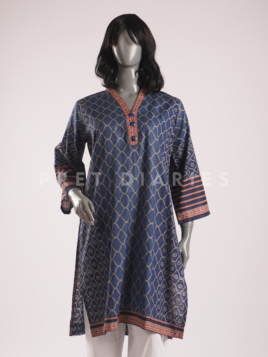 Blue Khaddar Kurta - 54438