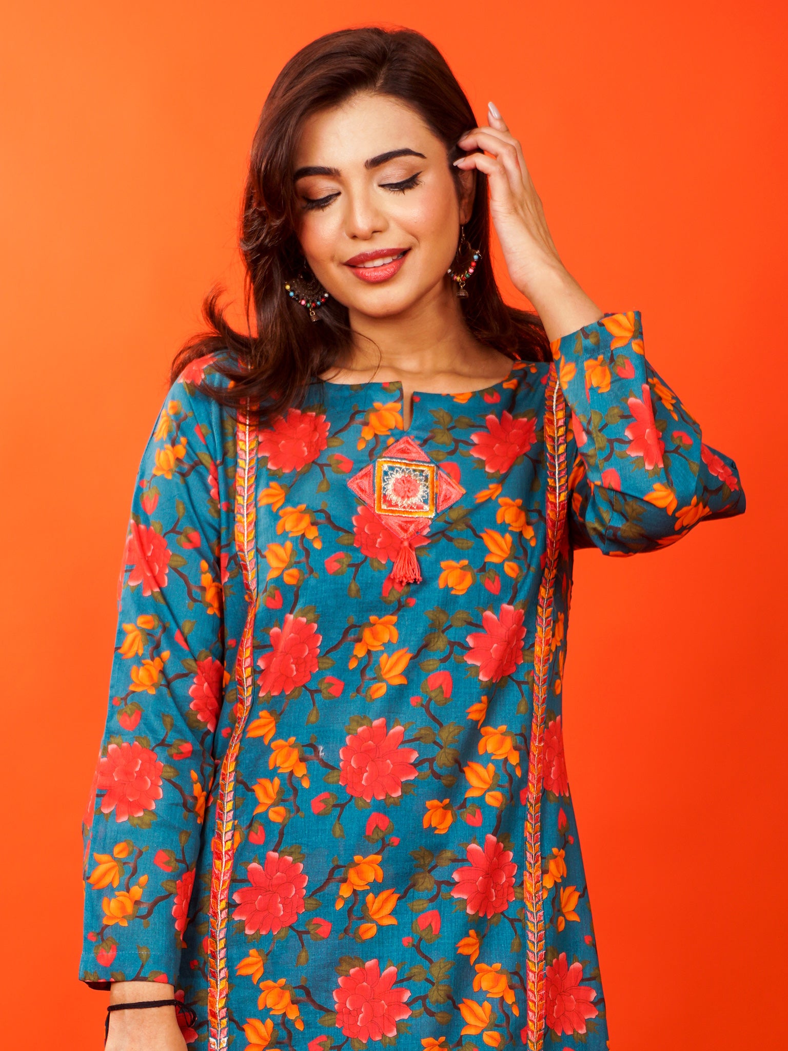 Blue Digital Printed Embroidered 2 pc - 54804