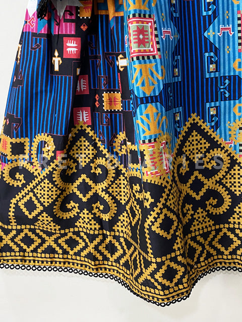 Blue Printed Frock - 53025