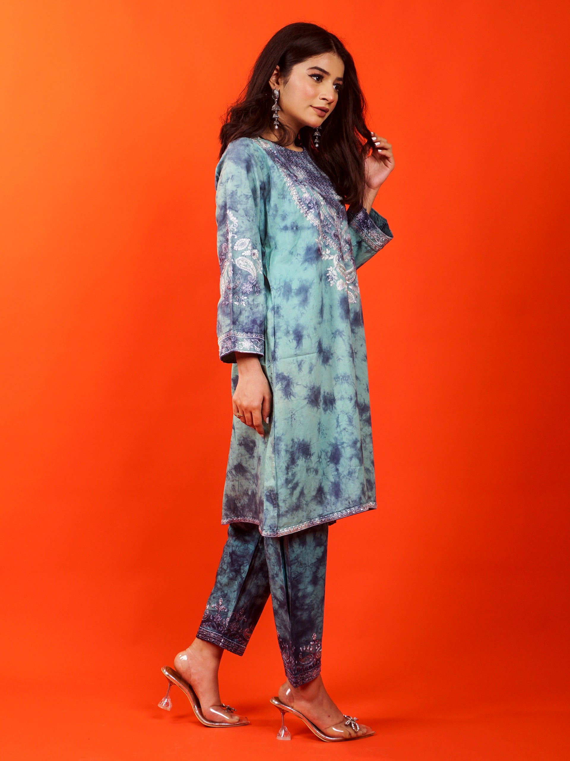 Blue Tye and Dye Embroidered 2 pc - 54897