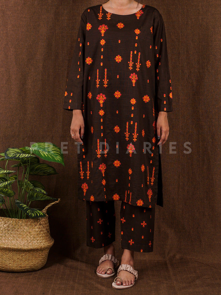 Brown Khaddar 2 pc - 54818