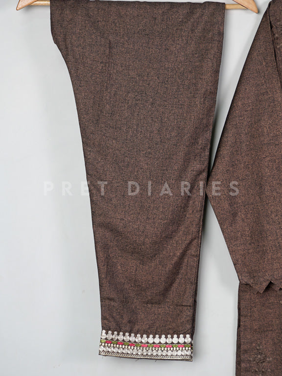 Brown Embroidered 2 pc - 54455