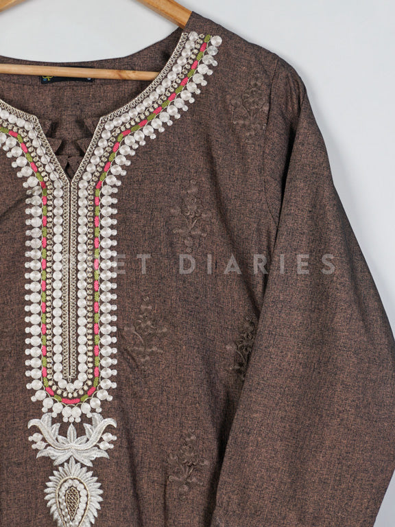 Brown Embroidered 2 pc - 54455