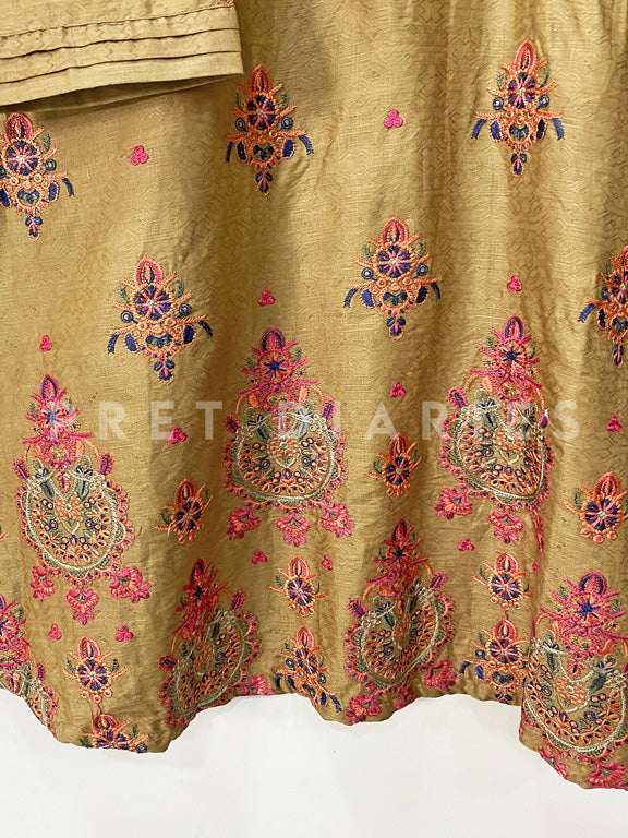 Brown Embroidered Frock - 53103