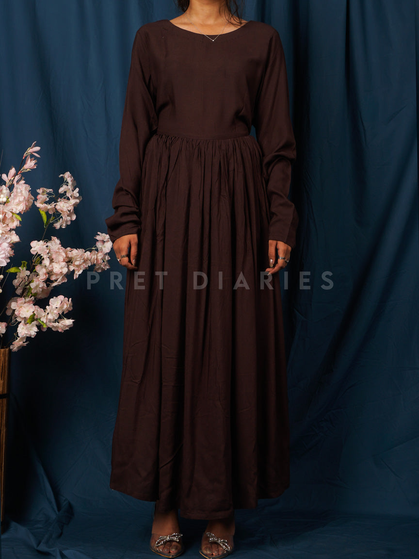 Brown Long Frock - 54728