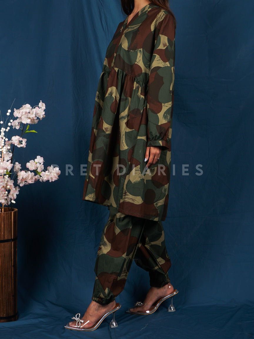 Green Printed 2 pc - 54732