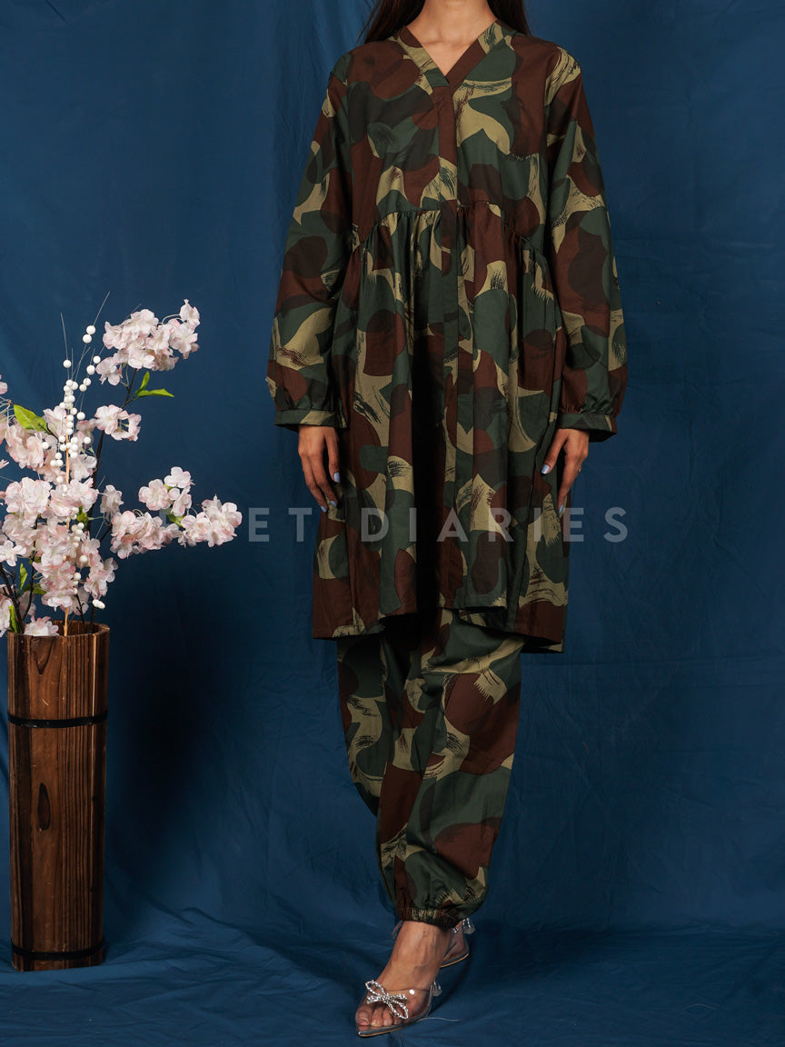 Green Printed 2 pc - 54732