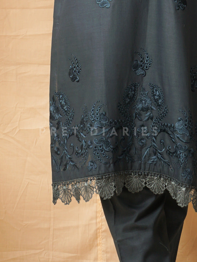 Dark Teal Embriodered 2 pc - 54391