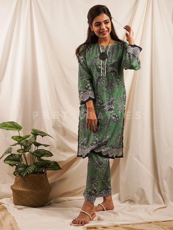 Green Lawn Printed 2 pc - 54536