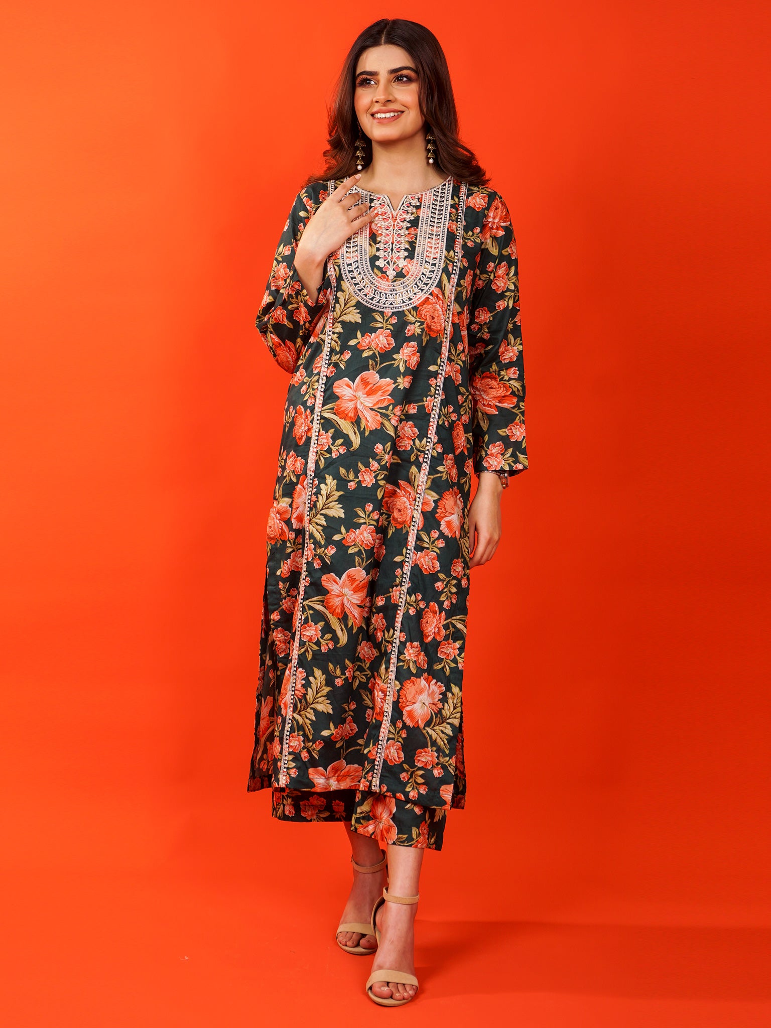 Green Digital Printed Embroidered 2 pc - 54797