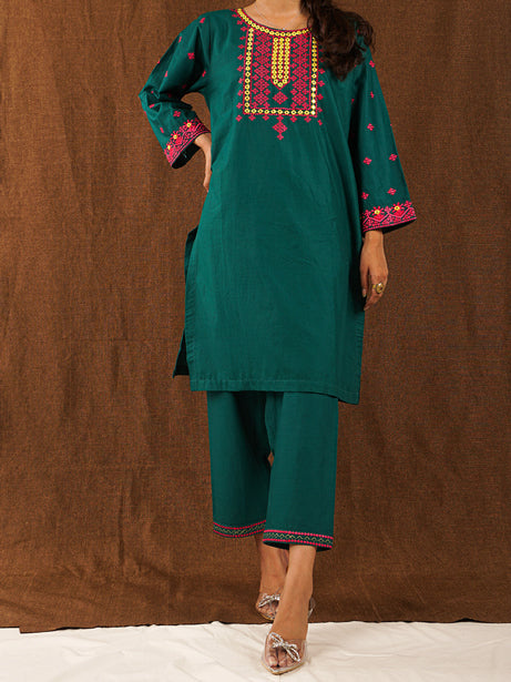 Green Embroidered 2 pc - 54714