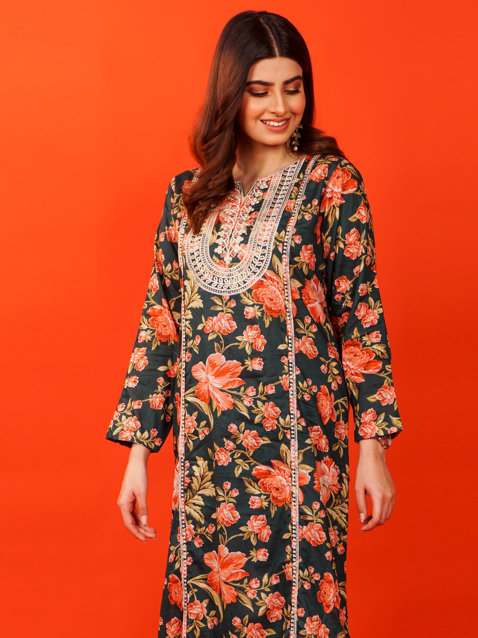 Green Digital Printed Embroidered 2 pc - 54797