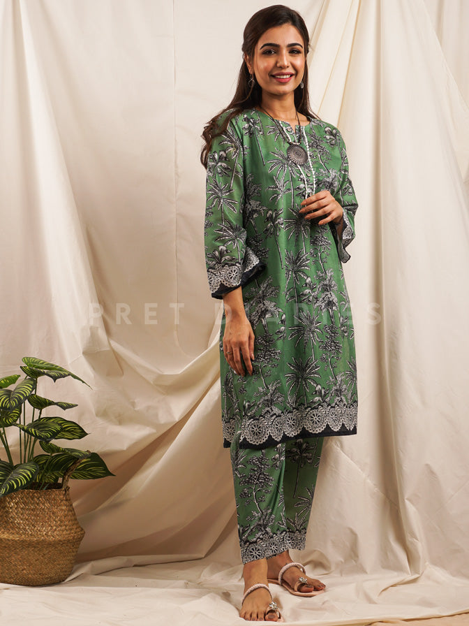 Green Lawn Printed 2 pc - 54536