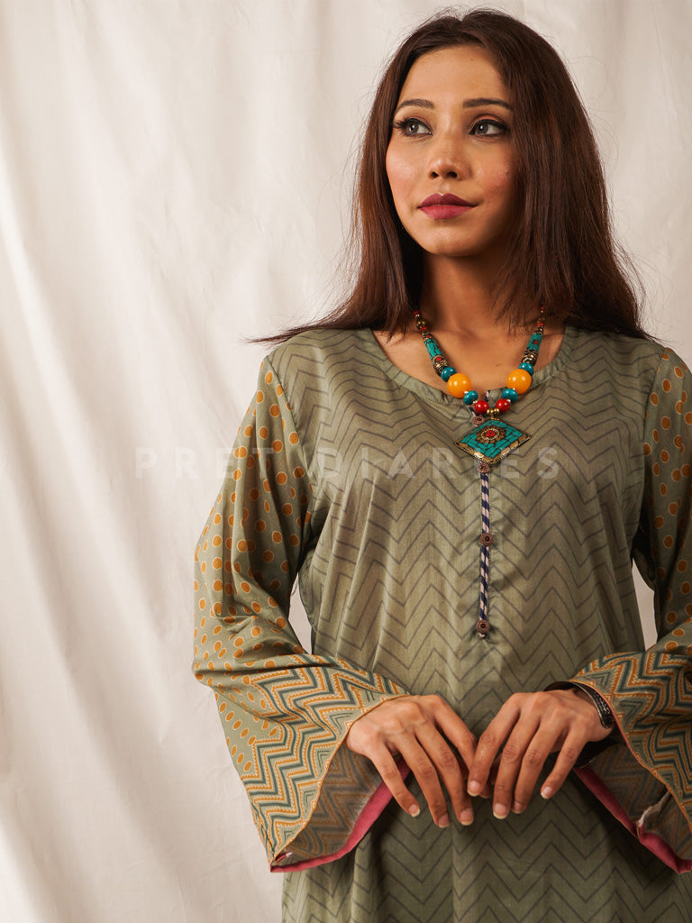 Green Lawn Printed 2 pc - 54540