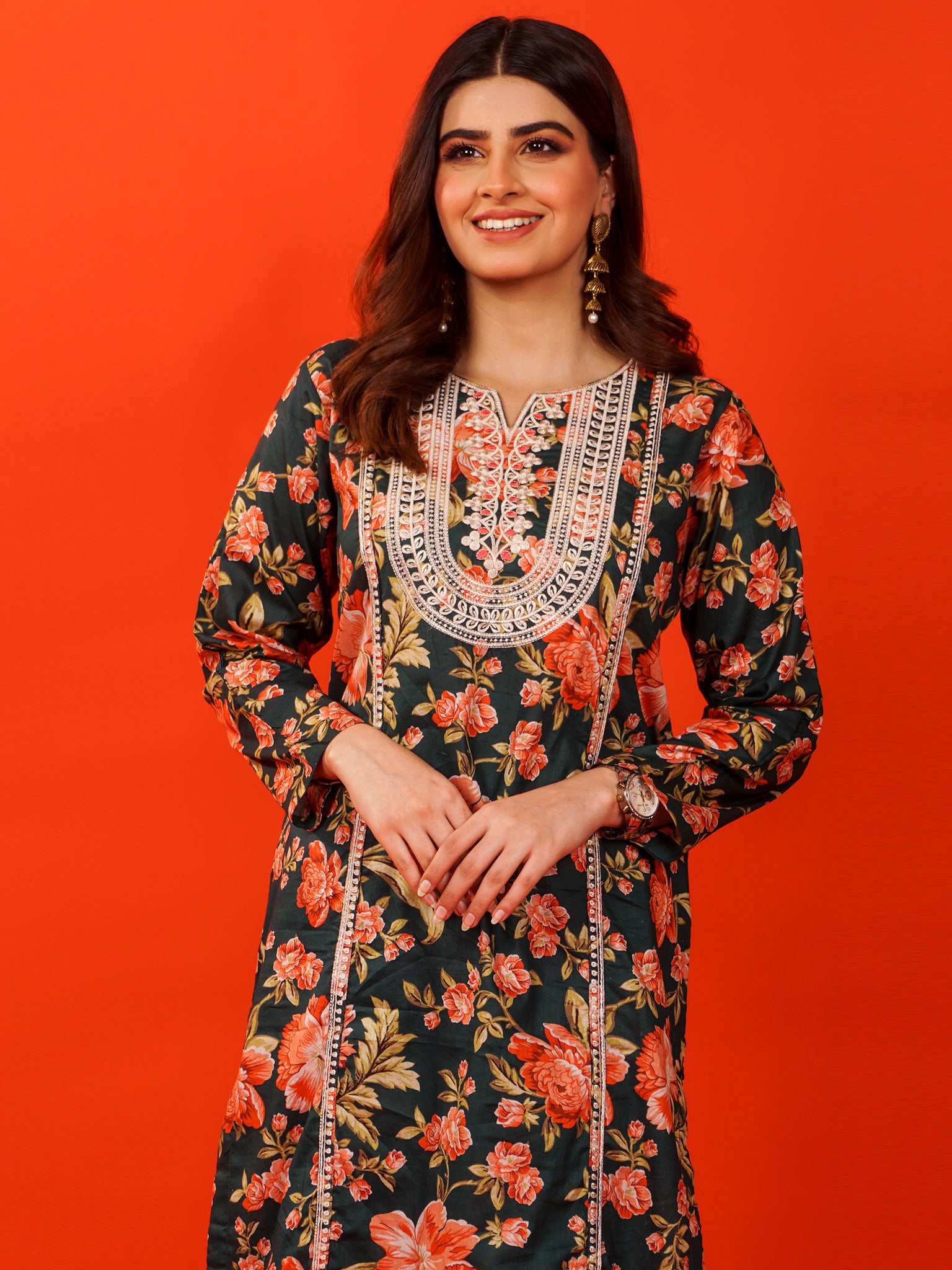 Green Digital Printed Embroidered 2 pc - 54797