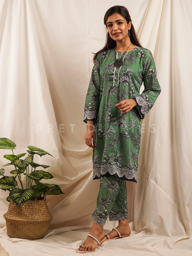 Green Lawn Printed 2 pc - 54536