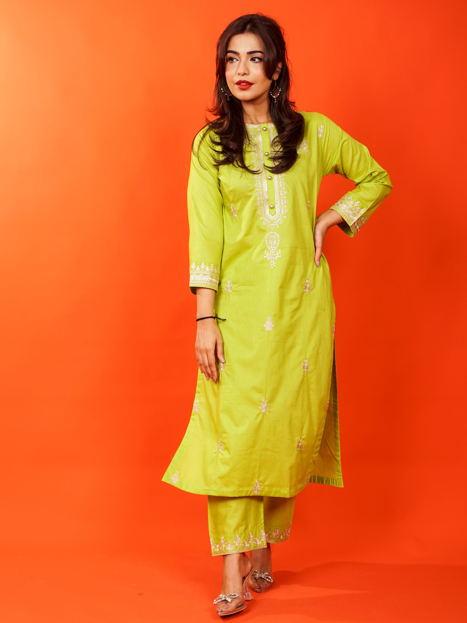 Green Embroidered 2 pc - 54921