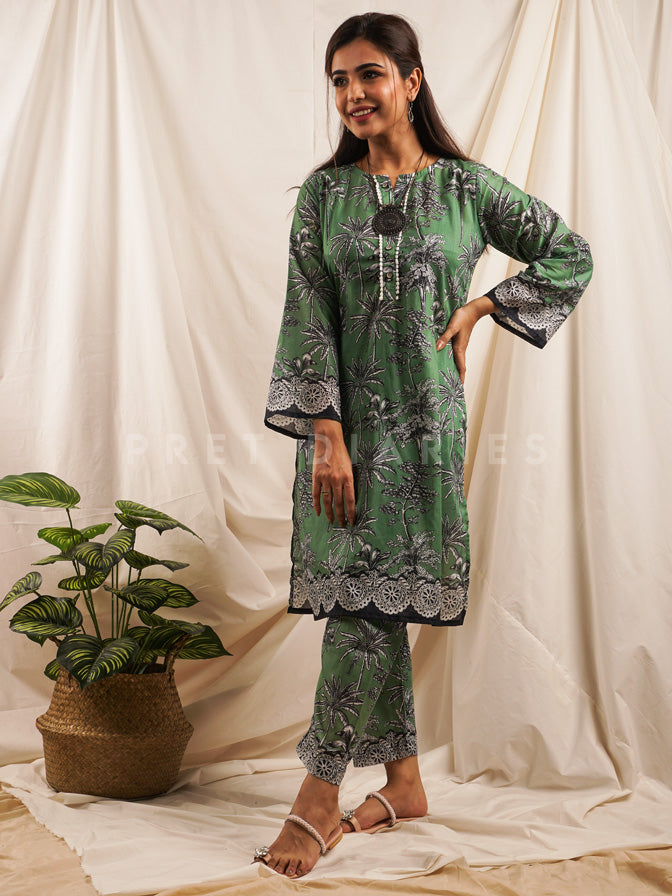 Green Lawn Printed 2 pc - 54536