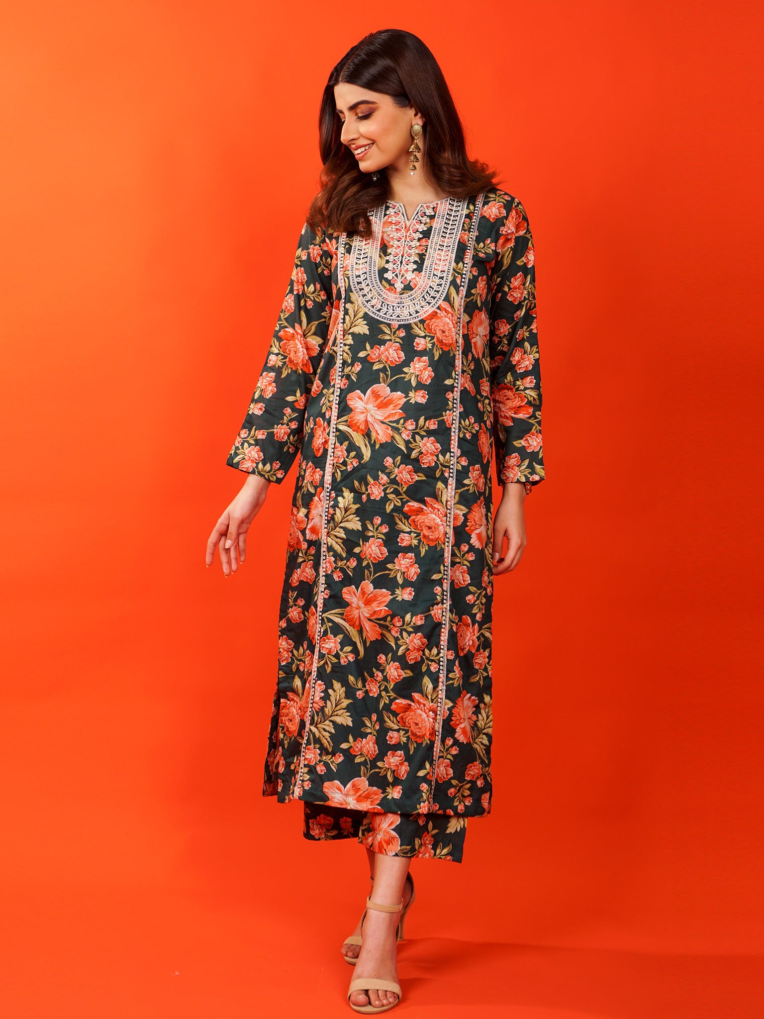 Green Digital Printed Embroidered 2 pc - 54797