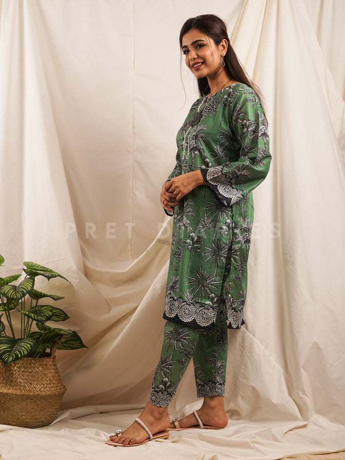 Green Lawn Printed 2 pc - 54536