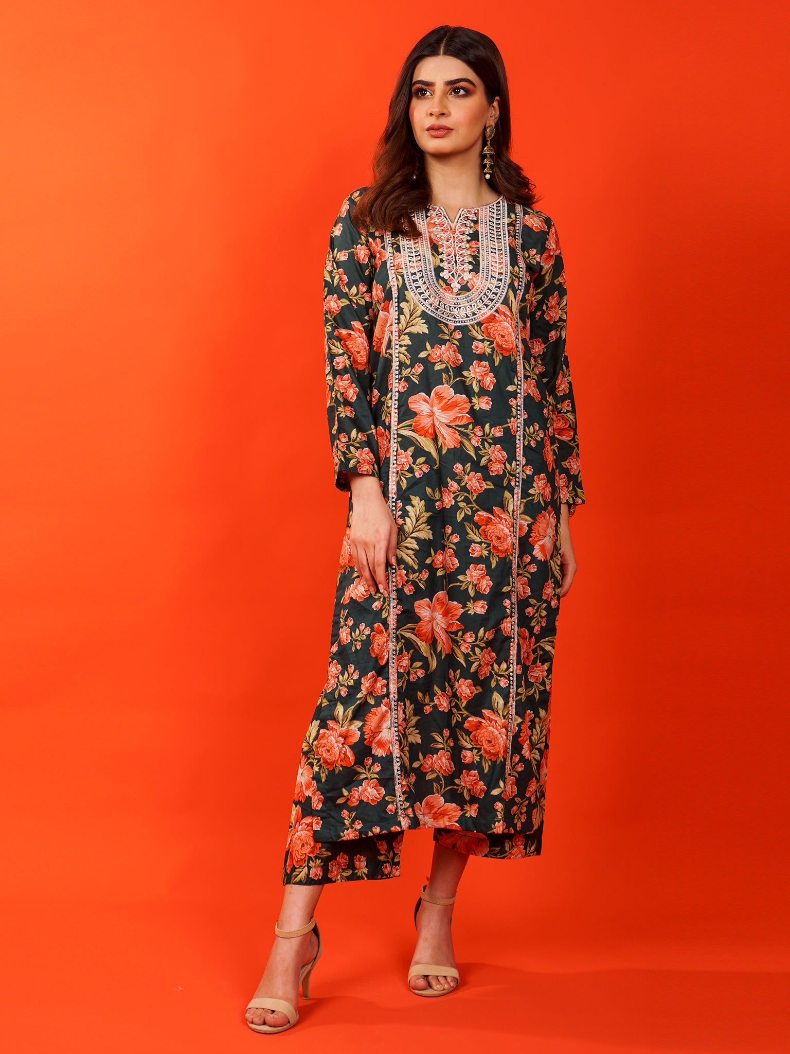 Green Digital Printed Embroidered 2 pc - 54797