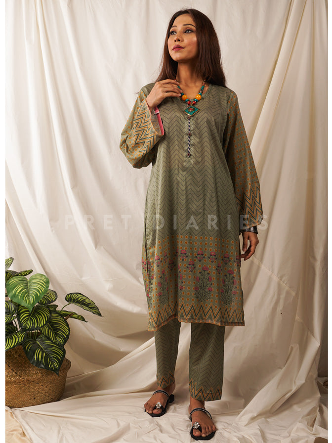 Green Lawn Printed 2 pc - 54540