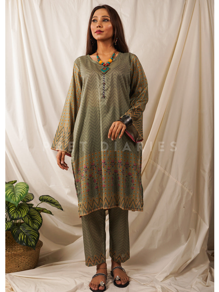 Green Lawn Printed 2 pc - 54540