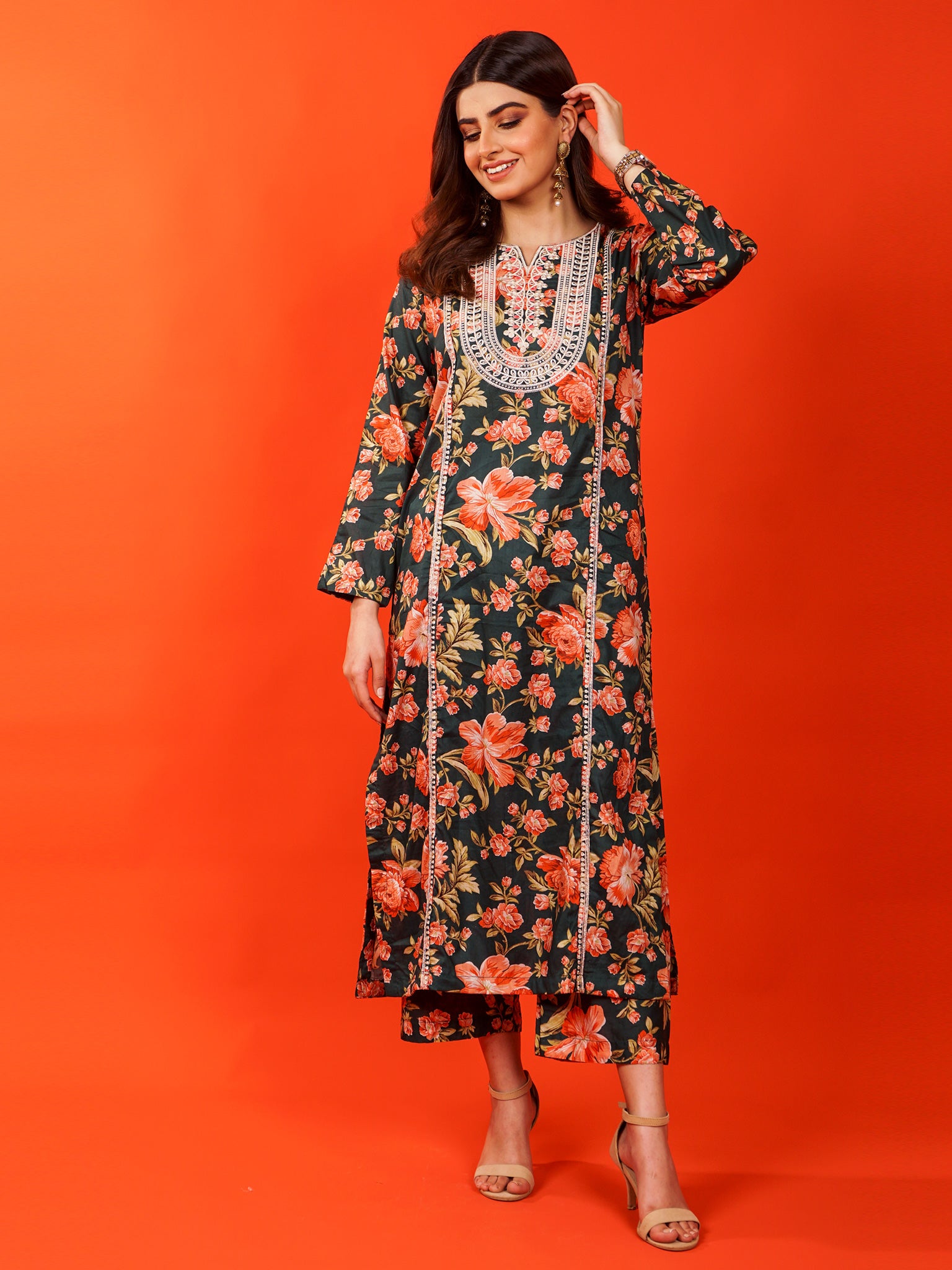 Green Digital Printed Embroidered 2 pc - 54797