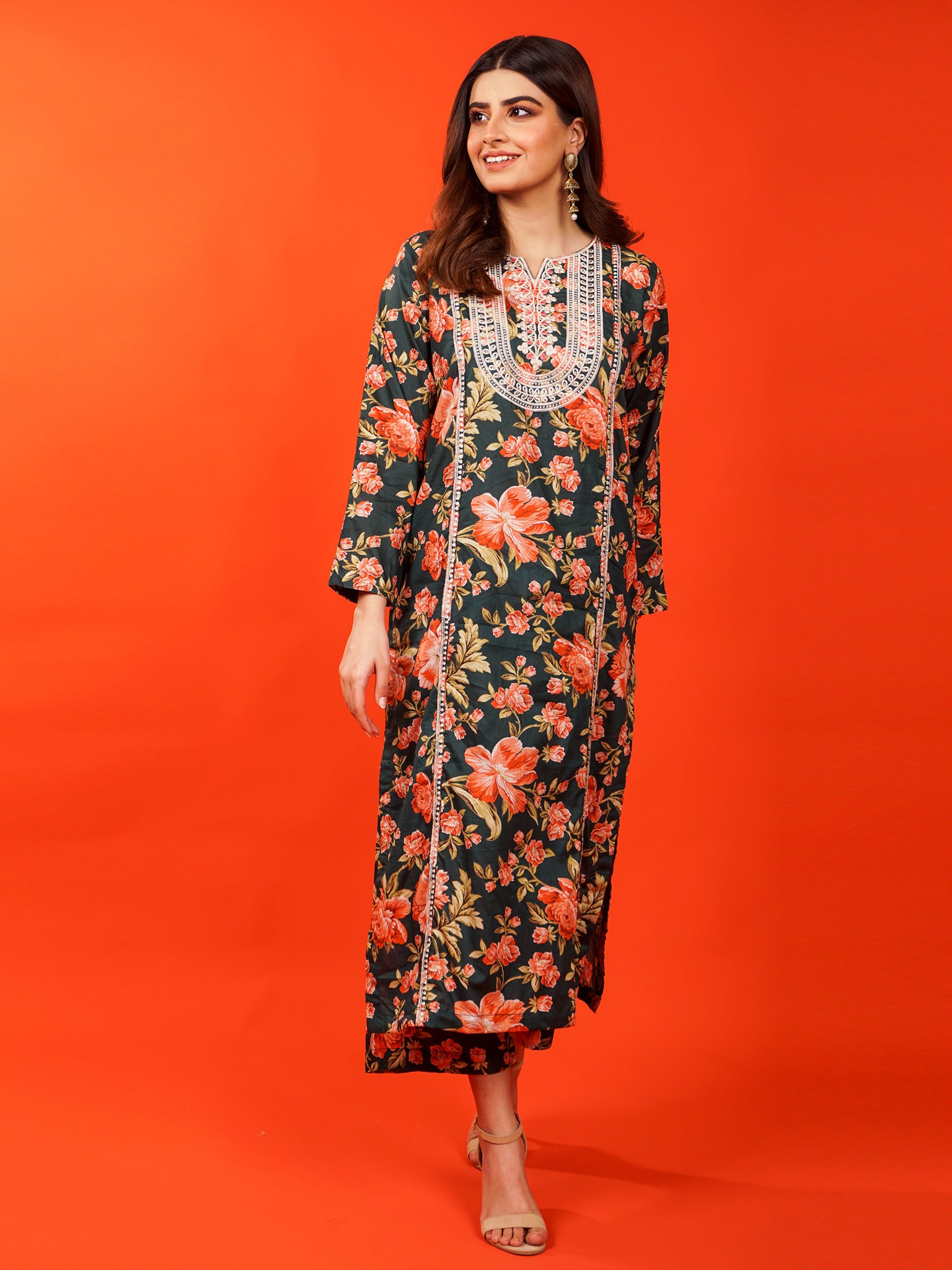 Green Digital Printed Embroidered 2 pc - 54797
