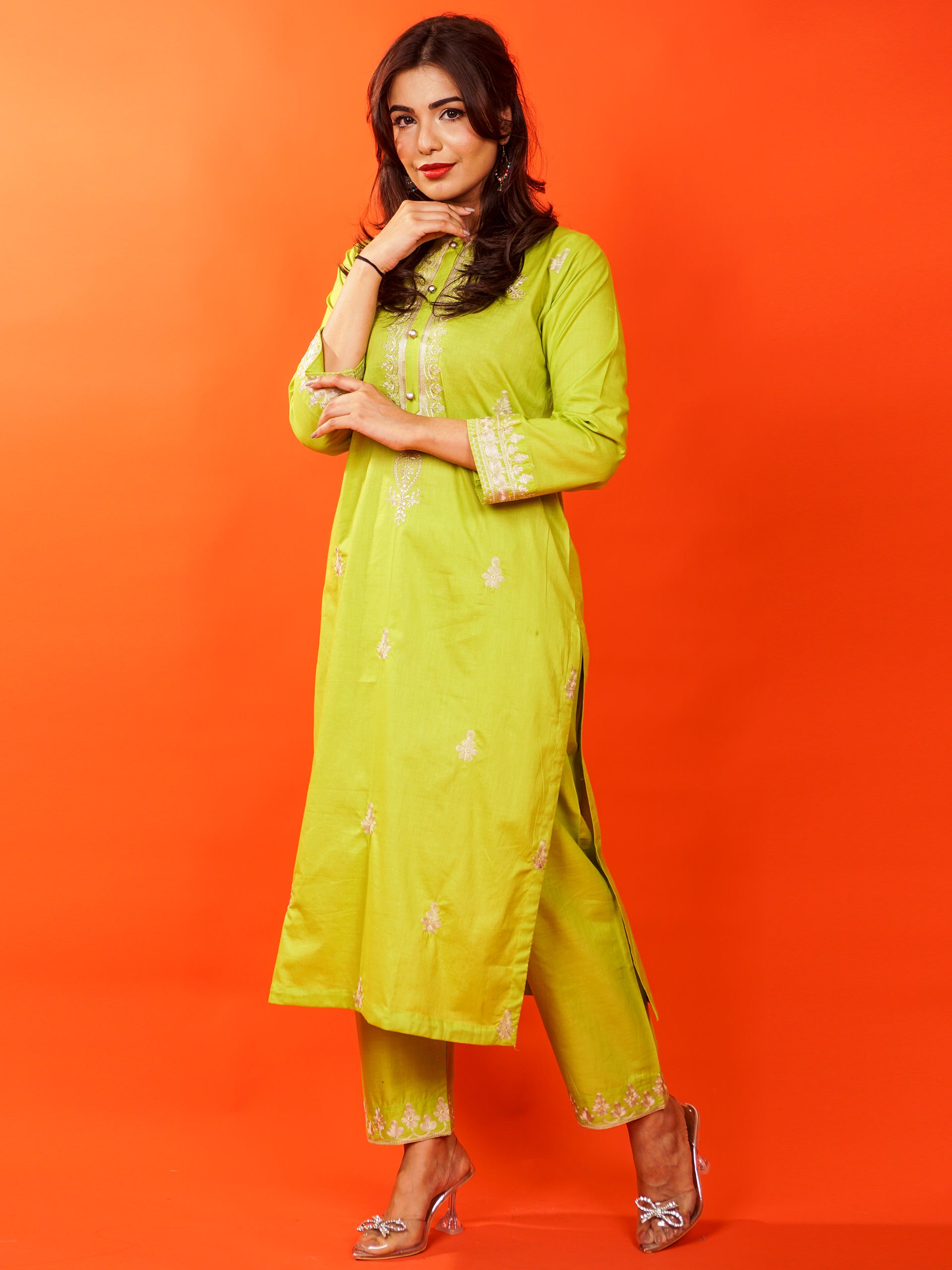 Green Embroidered 2 pc - 54921