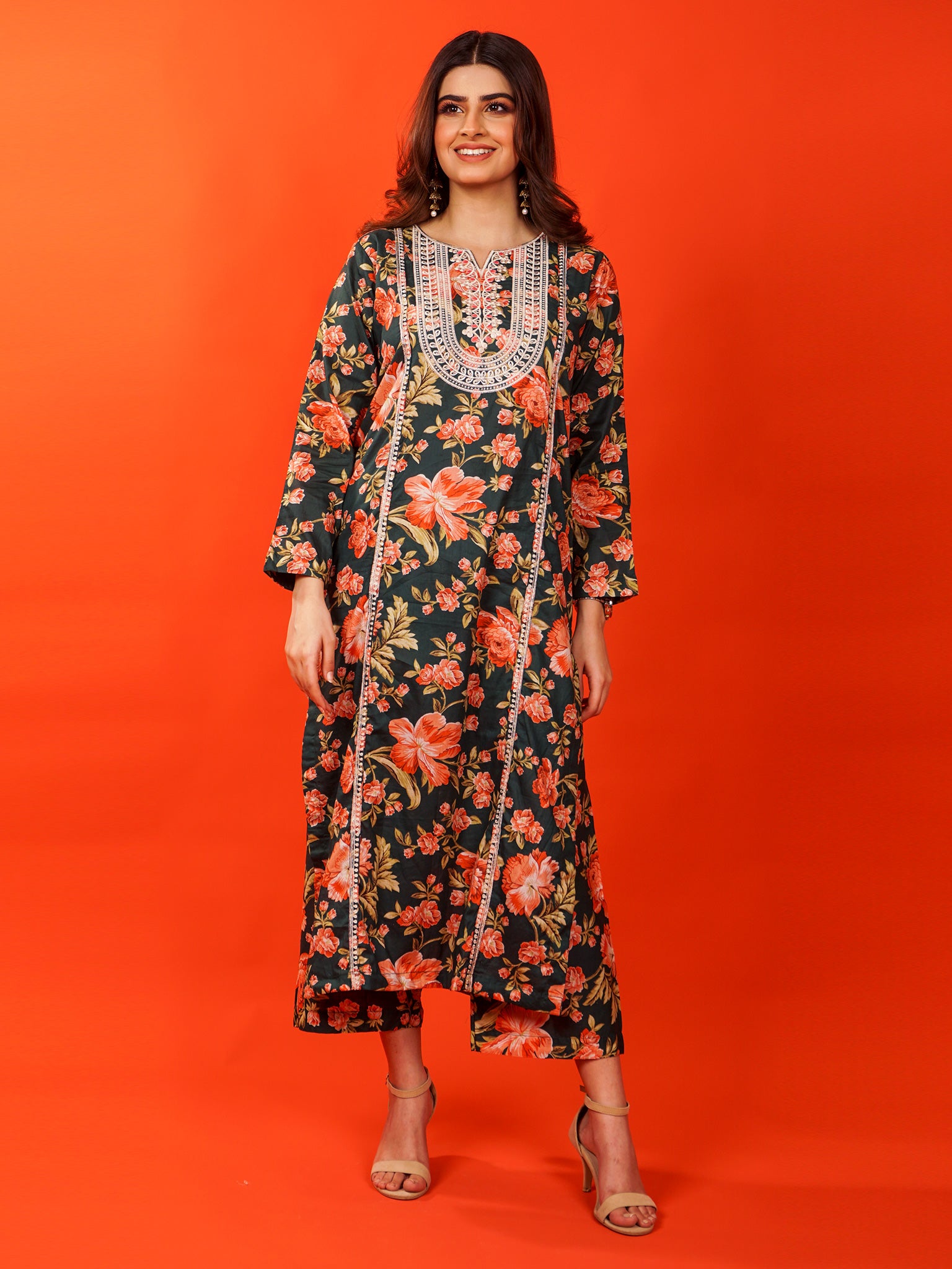 Green Digital Printed Embroidered 2 pc - 54797