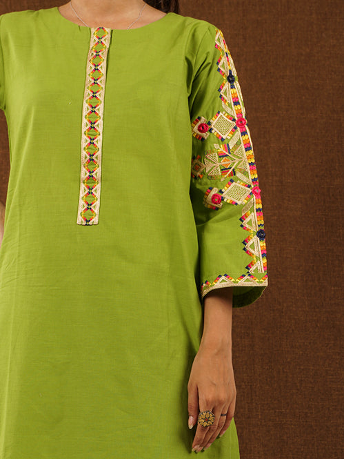 Green Embroidered 2 pc - 54256