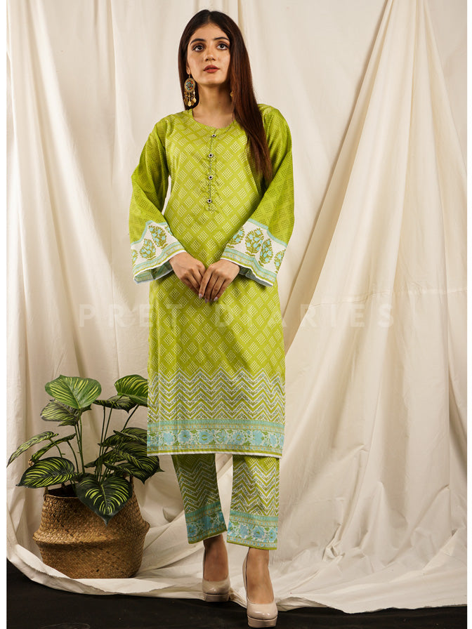 Green Lawn Printed 2 pc - 54697