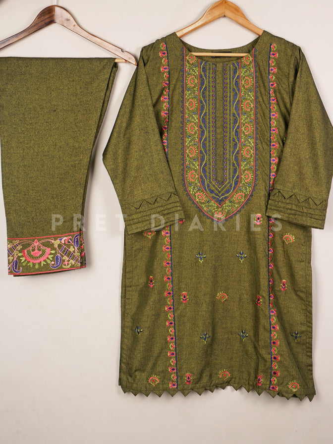 Green Embroidered 2 pc - 54454