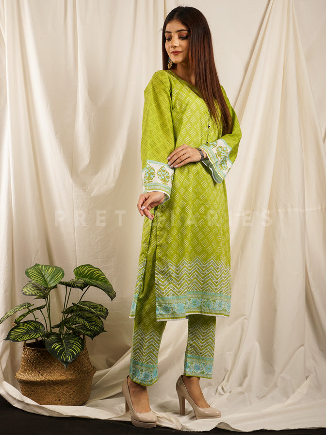 Green Lawn Printed 2 pc - 54697