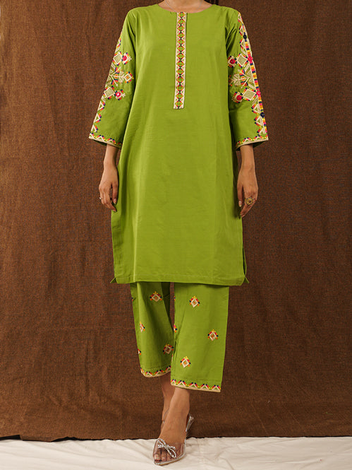 Green Embroidered 2 pc - 54256