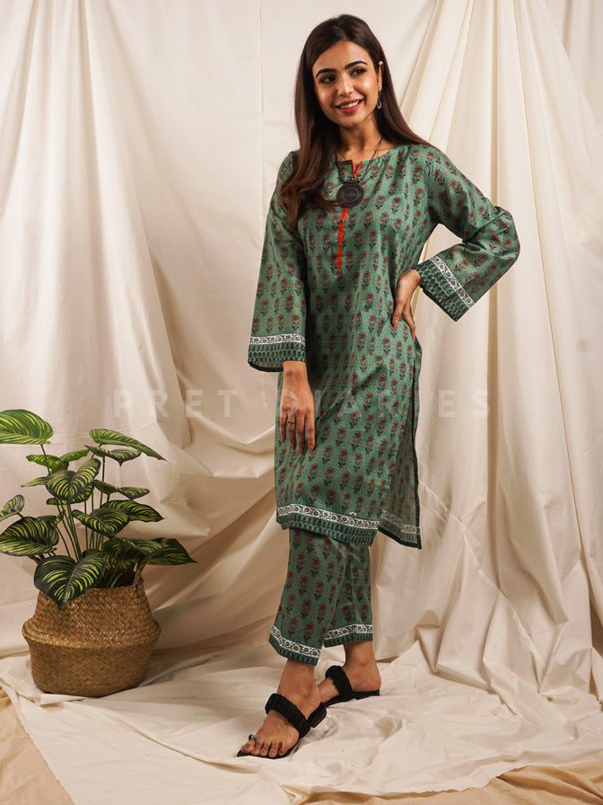 Green Lawn Printed 2 pc - 54528